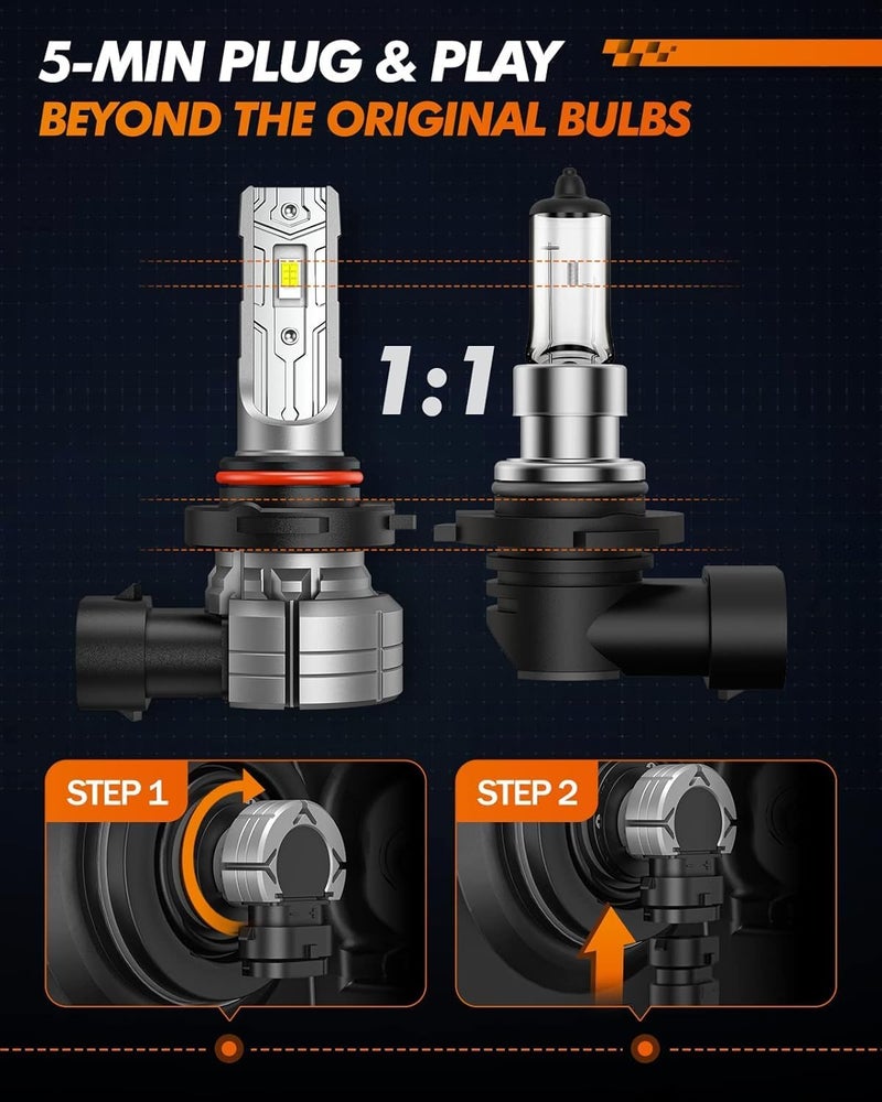 SEALIGHT 9145 لمبات ضوء الضباب LED، 12000LM 6500K ضوء ضباب أبيض بارد، 24W 5530 شرائح CSP لمبات ضوء الضباب 9145/9140/H10، مصابيح ضباب أمامية للسيارات، الشاحنات، SUVs، غير قطبية، عبوة من 2 - Image 5